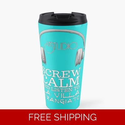 Travel Mug Aqua Blue La Villa White